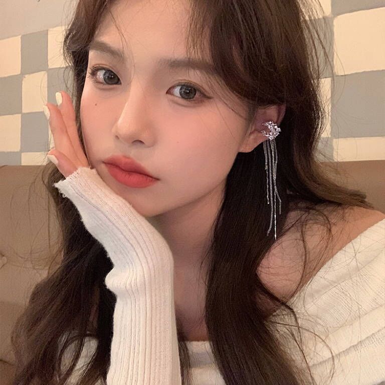 Moon Zircon Long Tassel Chain Earrings Elegant Design