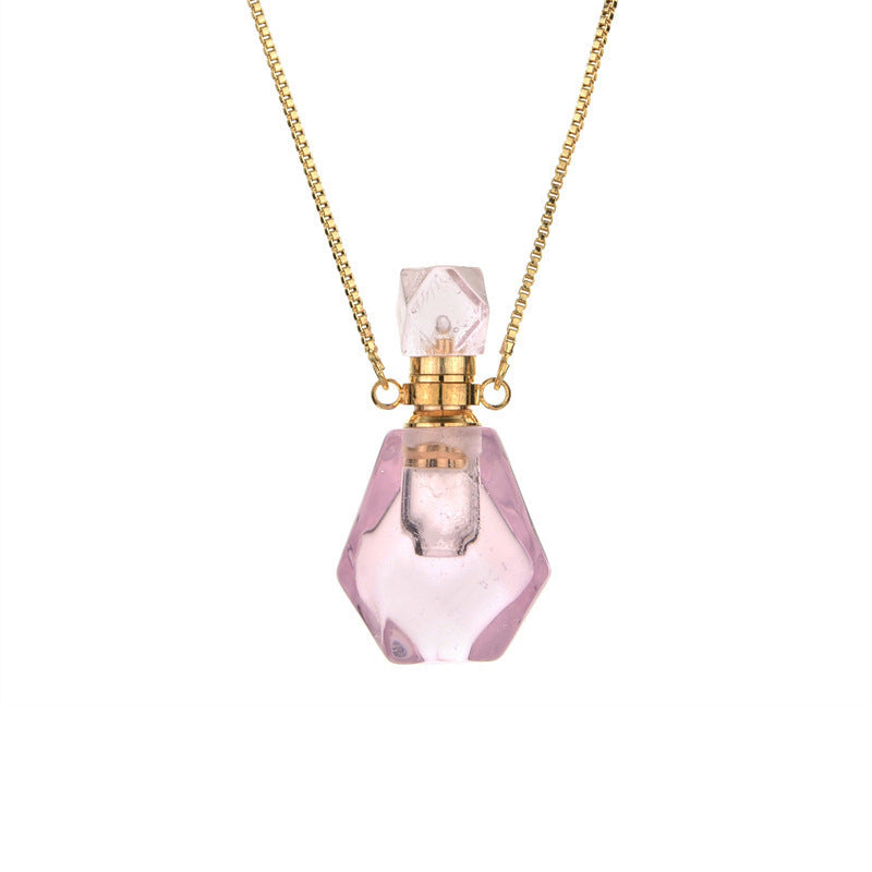 Precious Amethyst Rose Quartz Pendant Necklace