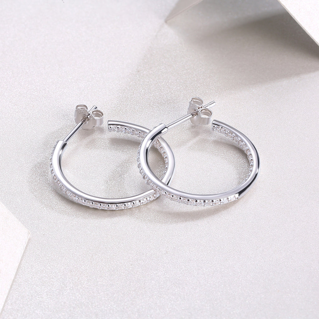 Top-quality Cosmical Moissanite, Silver And Platinum-plated Stud Earrings