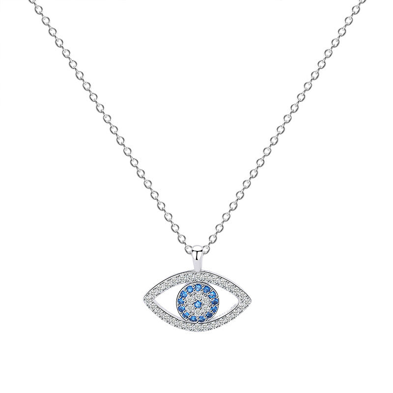 Sterling Silver Demon Eye Necklace Eye Pendant