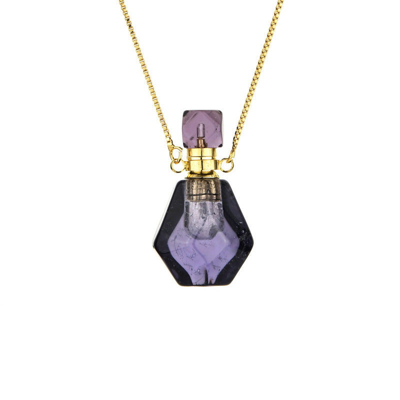 Precious Amethyst Rose Quartz Pendant Necklace