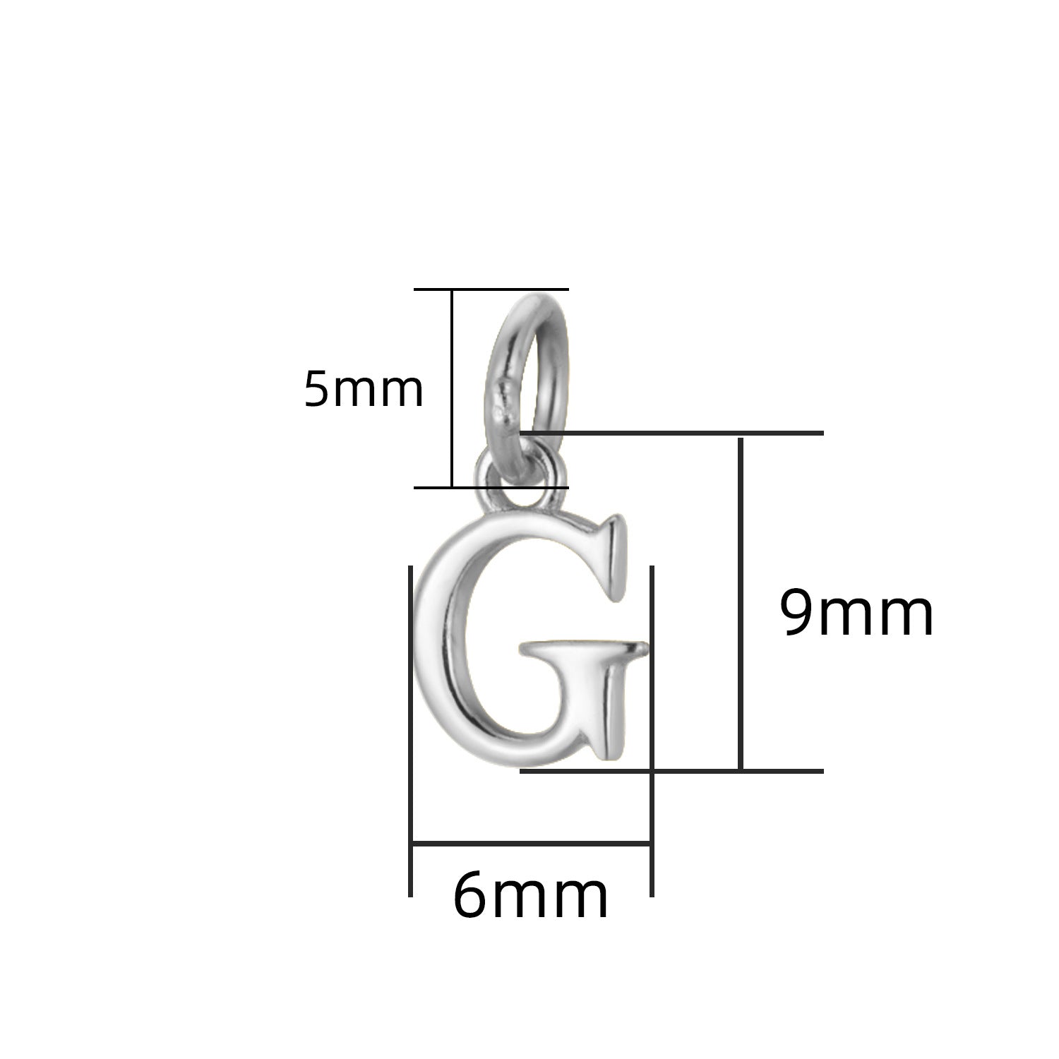 S925 Sterling Silver Minimalist Niche 26 Letter Smooth Pendant