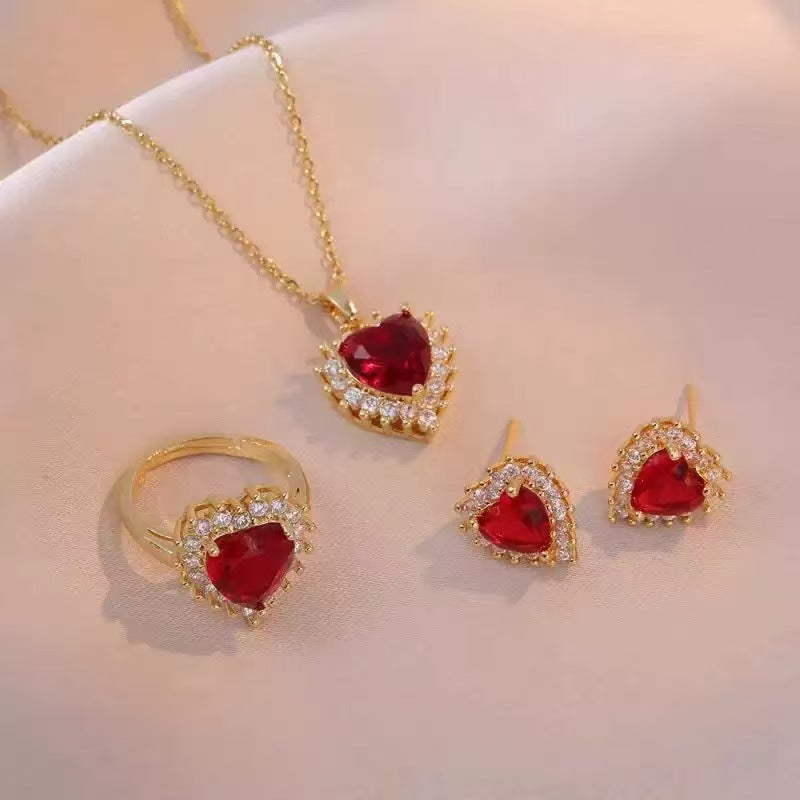 Radiant Ruby Heart Necklace