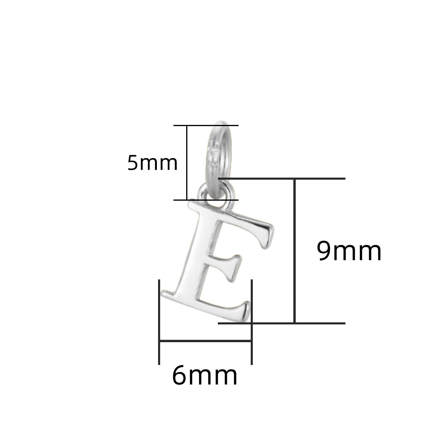 S925 Sterling Silver Minimalist Niche 26 Letter Smooth Pendant