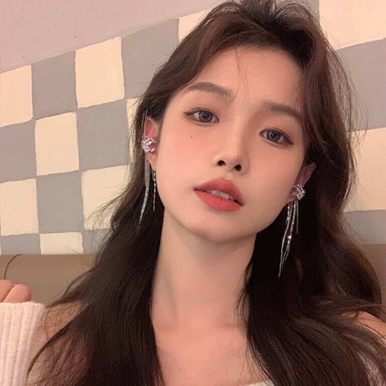 Moon Zircon Long Tassel Chain Earrings Elegant Design