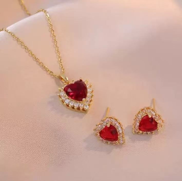 Radiant Ruby Heart Necklace