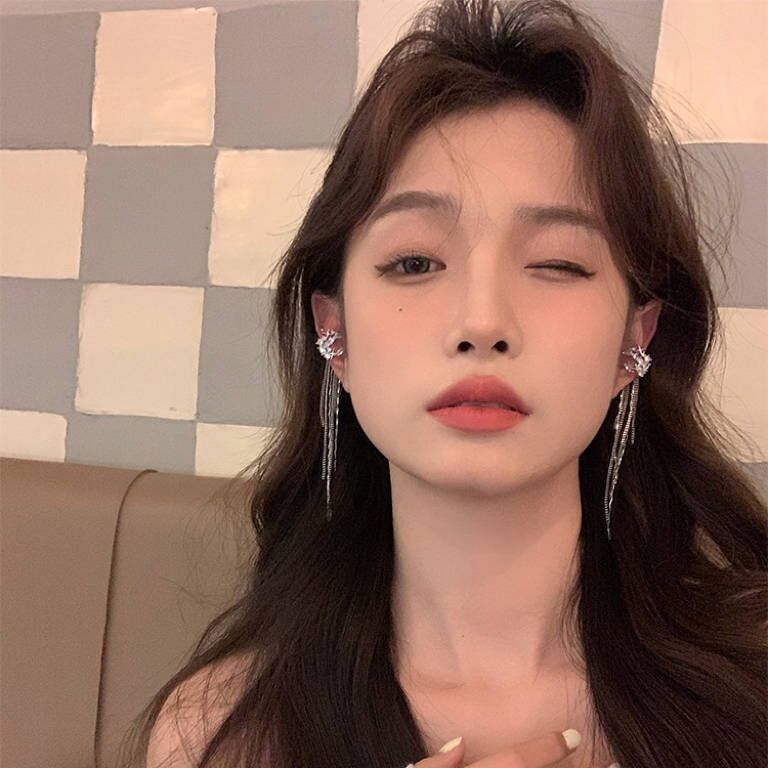 Moon Zircon Long Tassel Chain Earrings Elegant Design