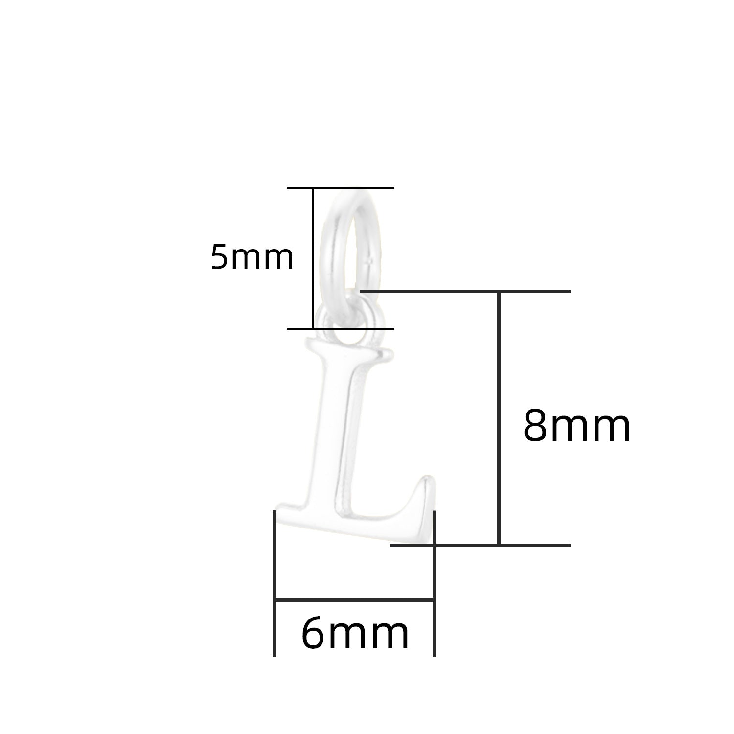 S925 Sterling Silver Minimalist Niche 26 Letter Smooth Pendant