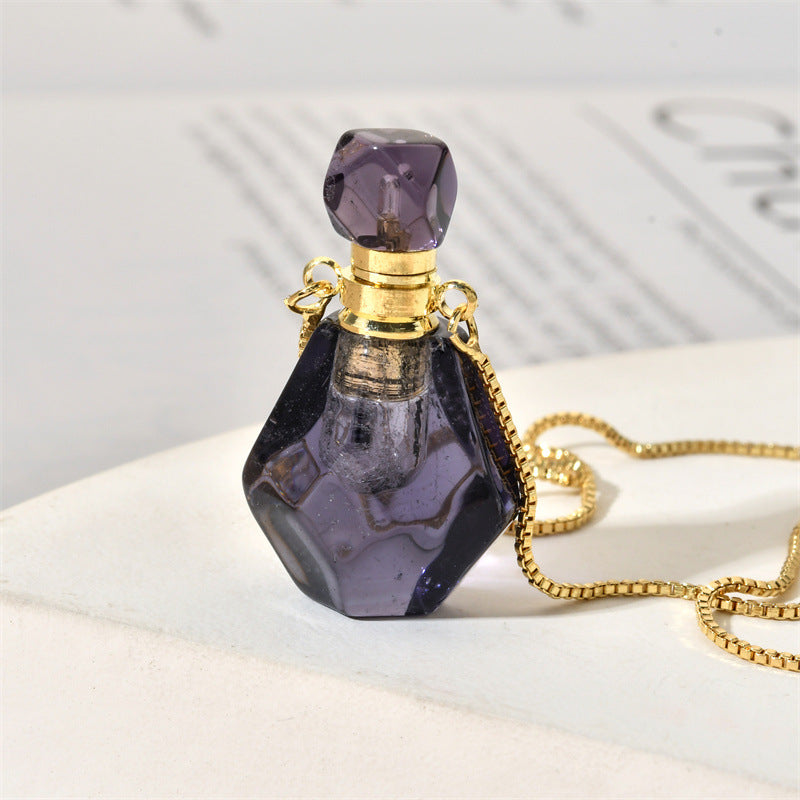 Precious Amethyst Rose Quartz Pendant Necklace
