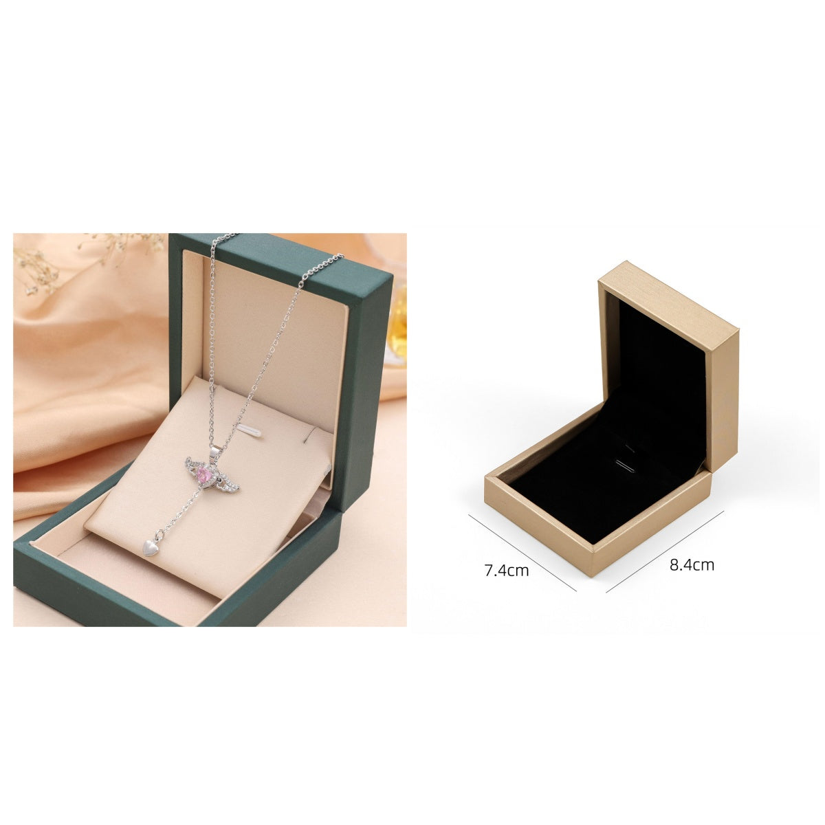 Royal Cupid Heart Angel Wings Necklace