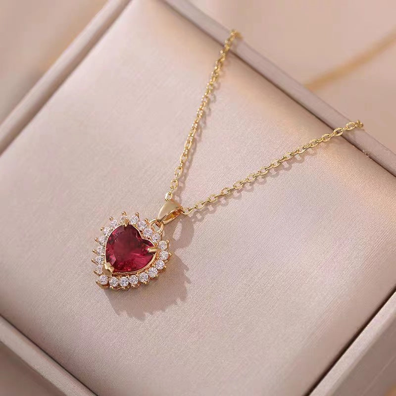 Radiant Ruby Heart Necklace