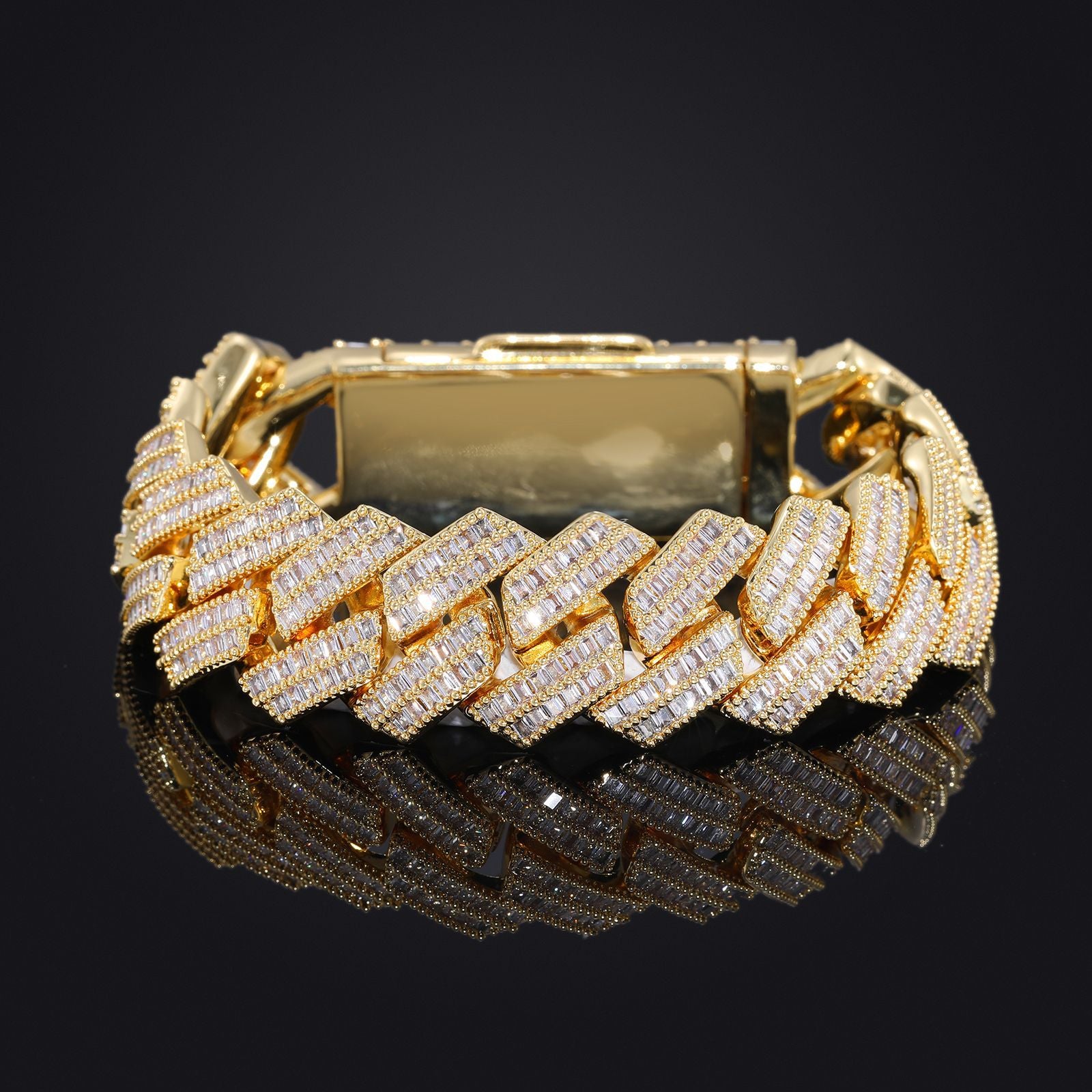 Zircon Rhombic Cuban Bracelet Men