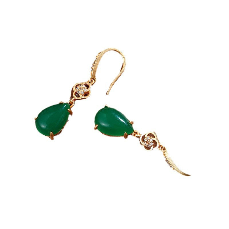 Aurora green and gold earrings
