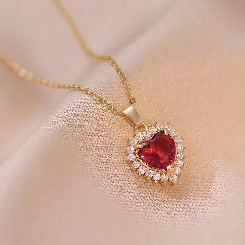Radiant Ruby Heart Necklace