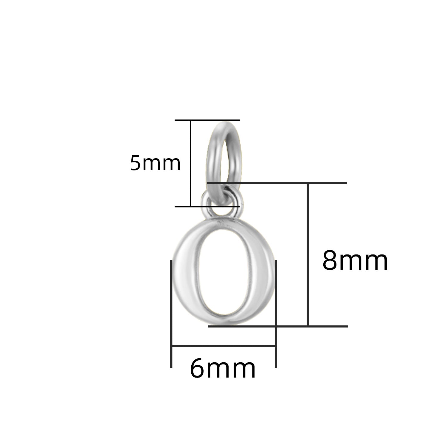 S925 Sterling Silver Minimalist Niche 26 Letter Smooth Pendant