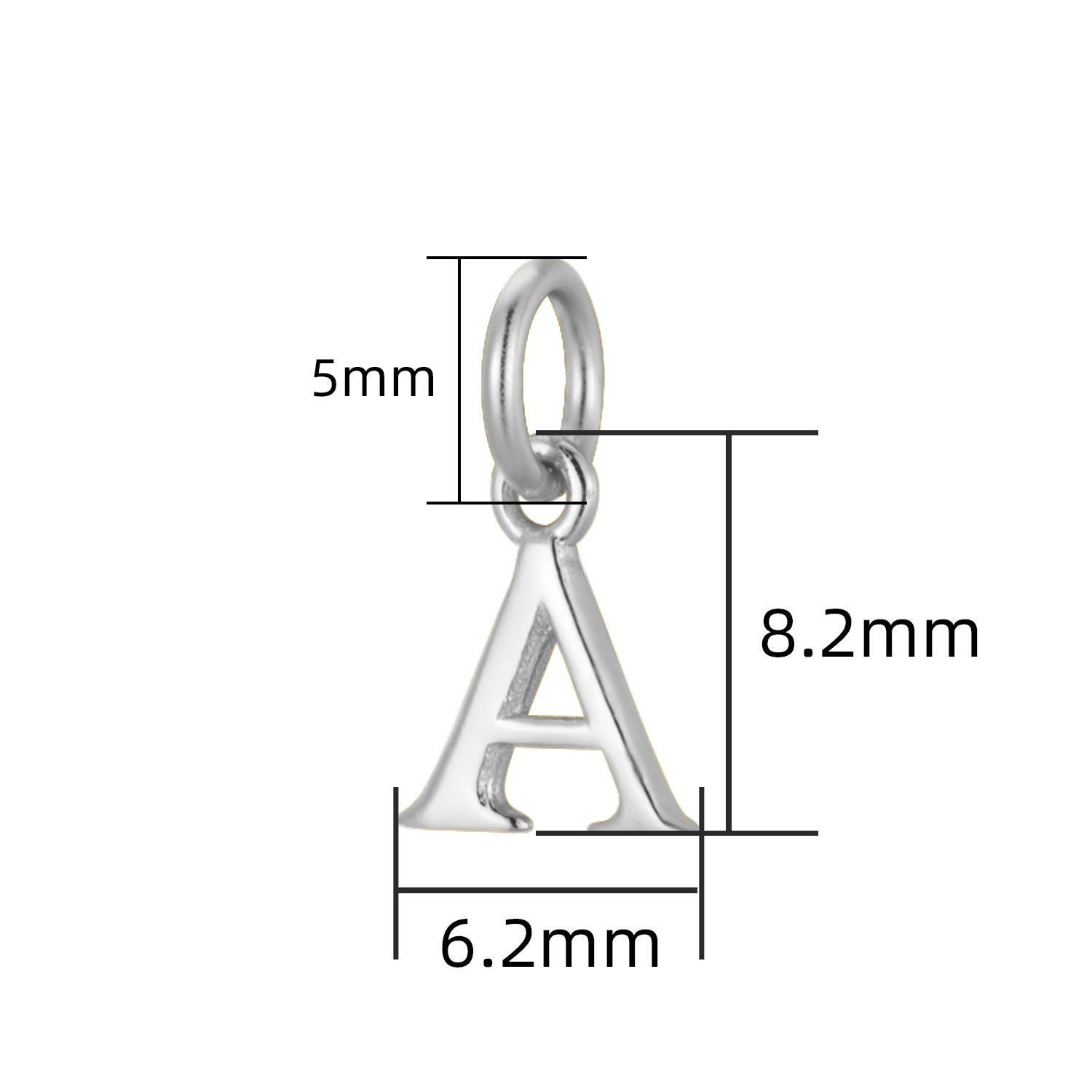 S925 Sterling Silver Minimalist Niche 26 Letter Smooth Pendant