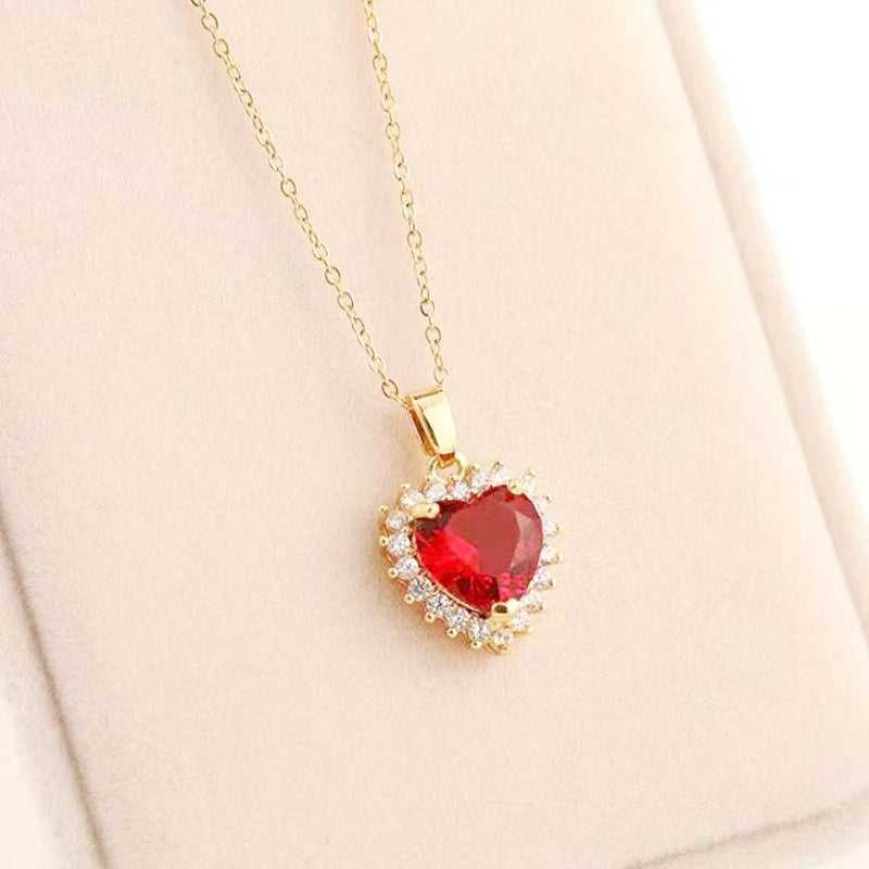 Radiant Ruby Heart Necklace