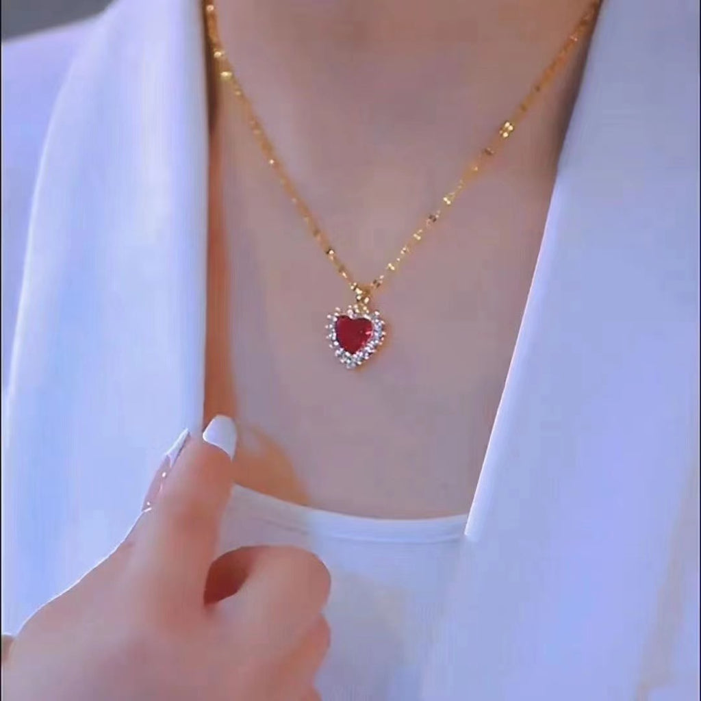 Radiant Ruby Heart Necklace