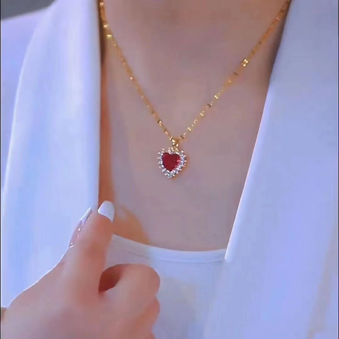 Radiant Ruby Heart Necklace
