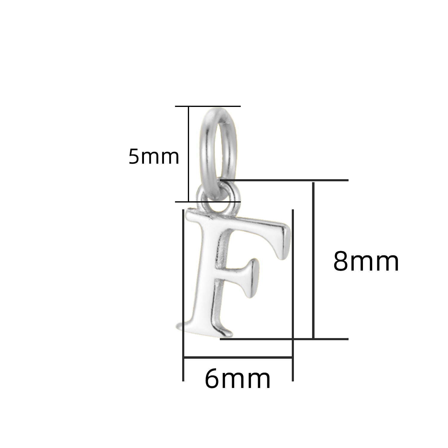 S925 Sterling Silver Minimalist Niche 26 Letter Smooth Pendant