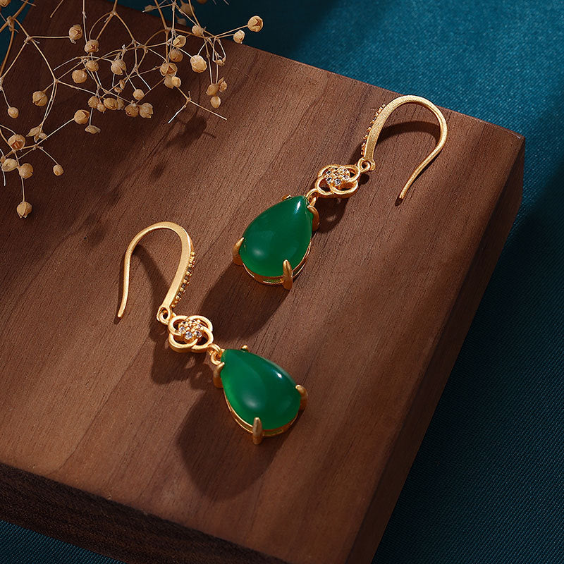 Aurora green and gold earrings