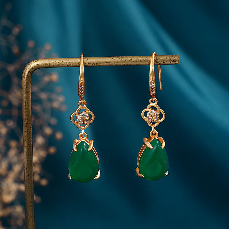 Aurora green and gold earrings