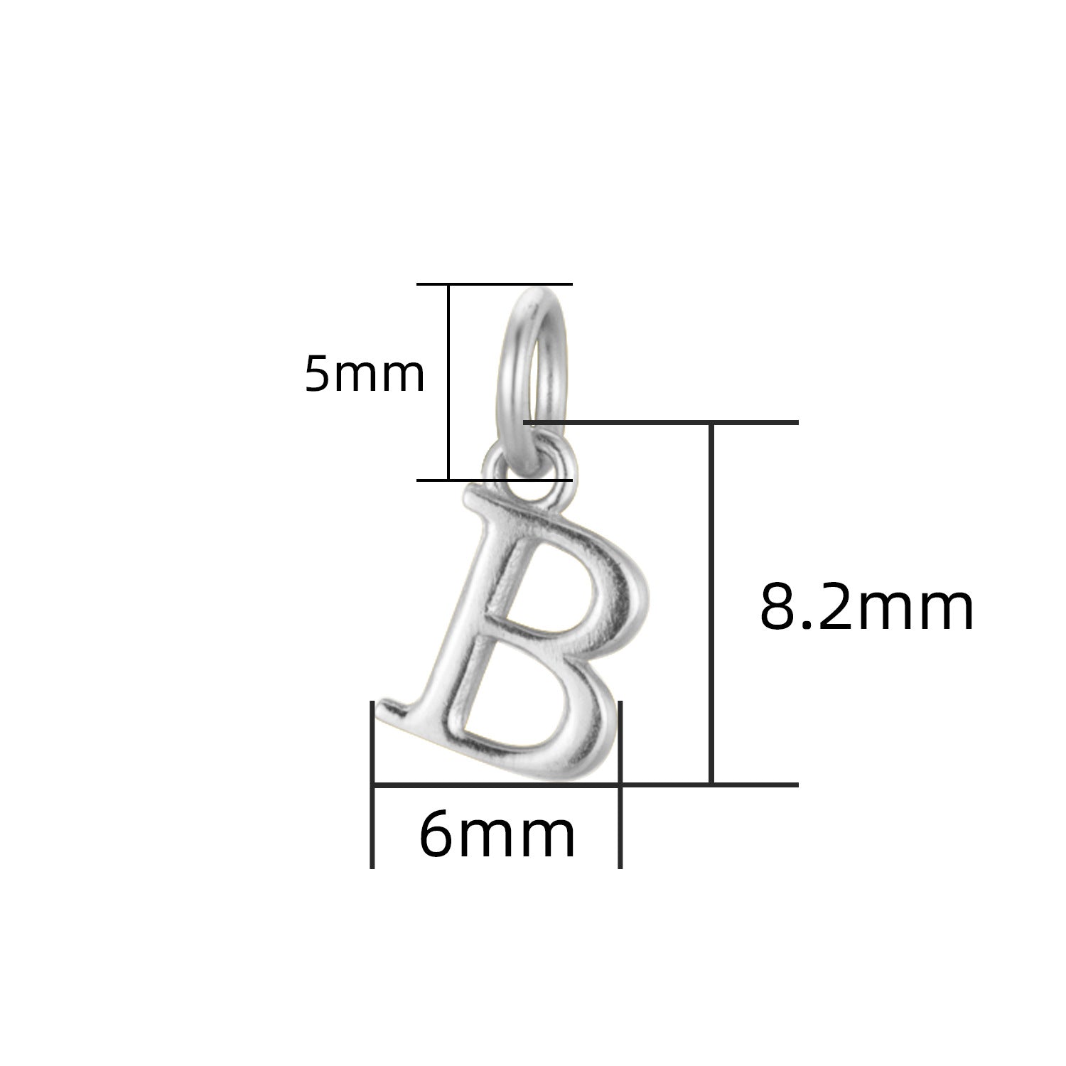 S925 Sterling Silver Minimalist Niche 26 Letter Smooth Pendant