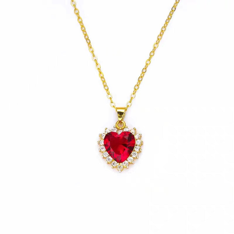 Radiant Ruby Heart Necklace