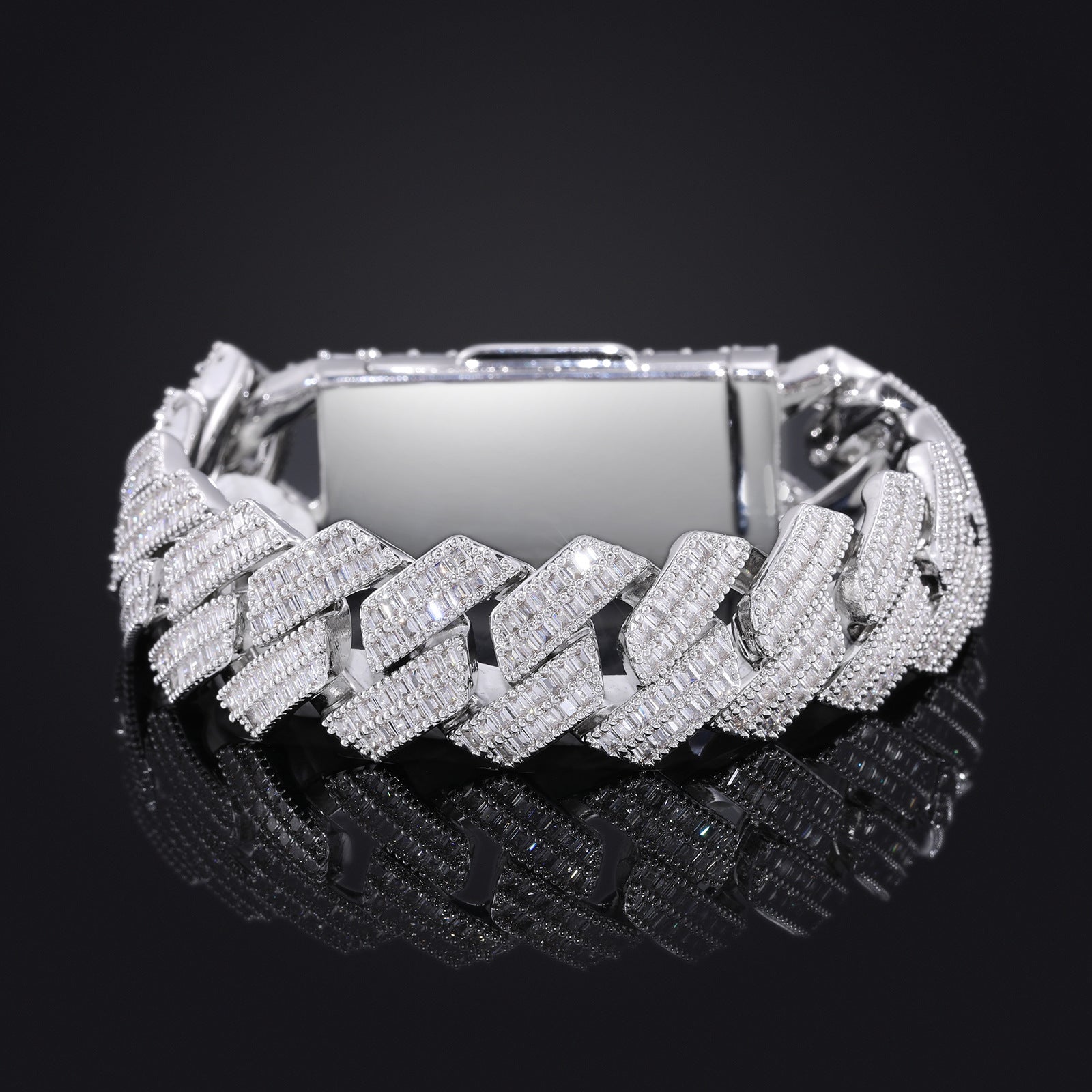 Zircon Rhombic Cuban Bracelet Men